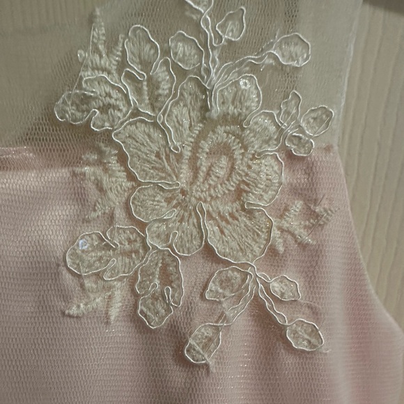 American Princess Pink Floral Dress with Pearl Detail - Picture 3 of 9
